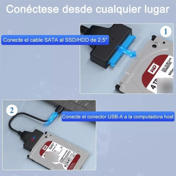 Cable Adaptador Usb 3.0 A Sata 2.5 Para Discos Duros - Imagen 5