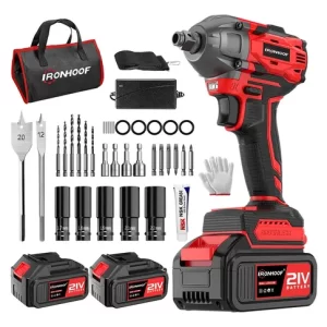 Llave De Impacto Inalámbrica Electrica 21v 1/2 520 Nm 2 En 1 Ironhoof XMMXF128RB